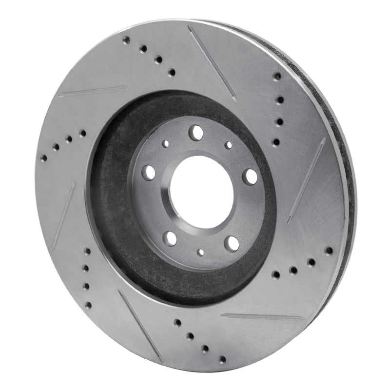 R1 04-08 Cadillac CTS Front Left Drilled & Slotted Silver Brake Rotor