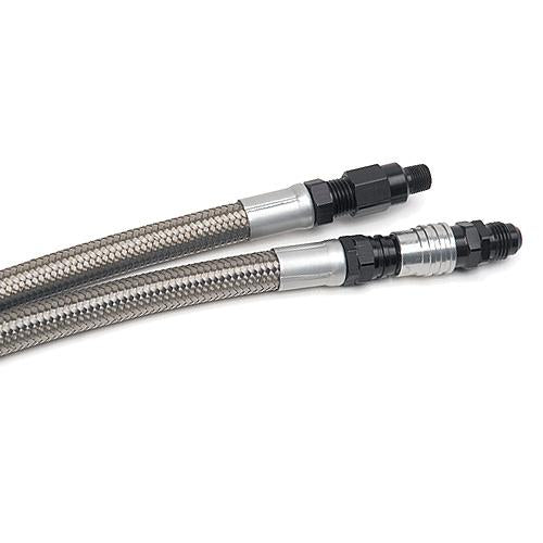 Russell Performance -6 AN to 4L80 Transmission Ports Adapter Fittings (Qty 2) - Black Zinc