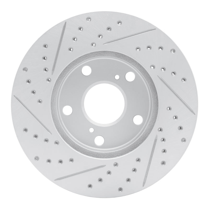 R1 92-06 Lexus ES300 Front Right Drilled & Slotted Geo-Carbon Rotor