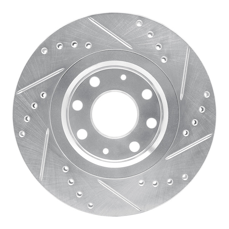 R1 04-17 Chevrolet AVEO (USA/Canada) Front Left Drilled & Slotted Silver Brake Rotor