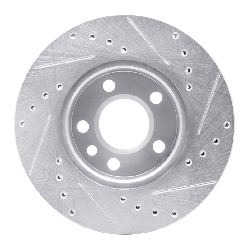 DFC 92-95 Volkswagen EuroVan Front Left Drilled & Slotted Silver Brake Rotor