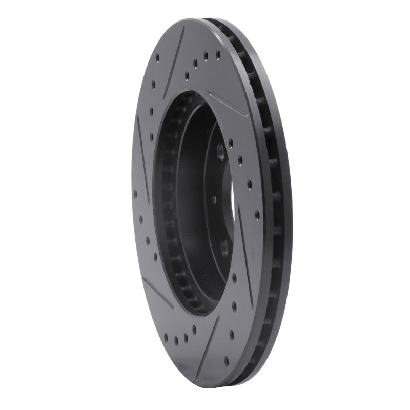 R1 90-17 Acura EL Front Right Drilled & Slotted Black Brake Rotor
