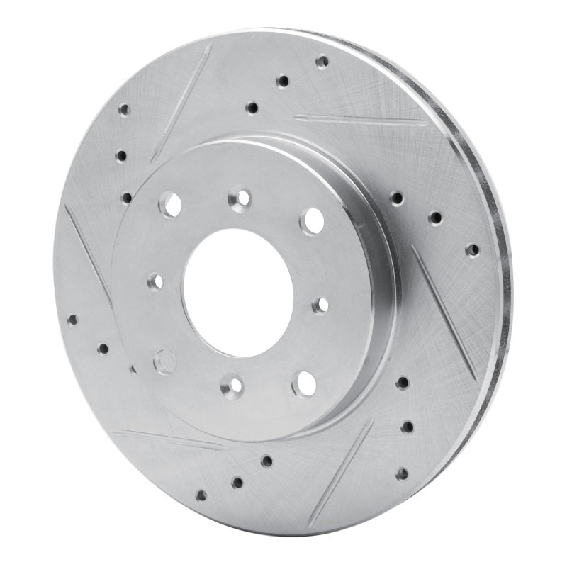 R1 92-96 Honda Prelude Front Left Drilled & Slotted Silver Brake Rotor