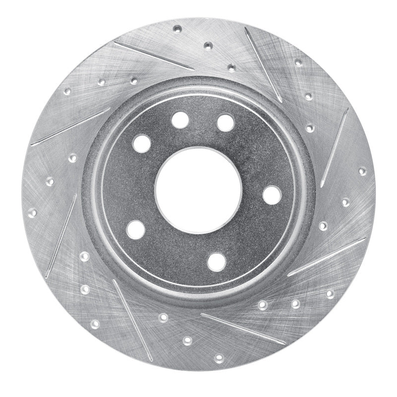 R1 17-25 Chrysler Voyager Rear Right Drilled & Slotted Silver Brake Rotor