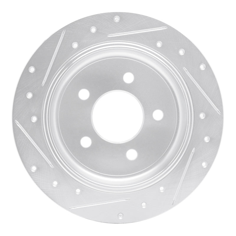 DFC 95-02 Ford Explorer Sport Rear Right Drilled & Slotted Silver Brake Rotor