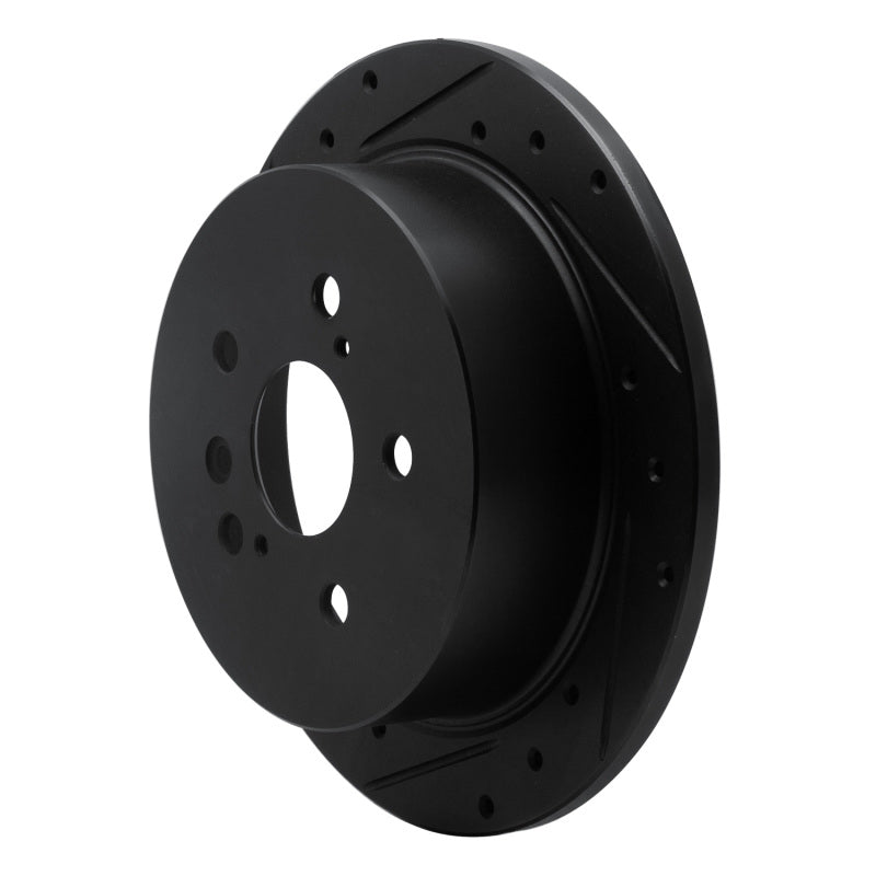 R1 04-10 Toyota SIENNA Rear Left Drilled & Slotted Black Brake Rotor