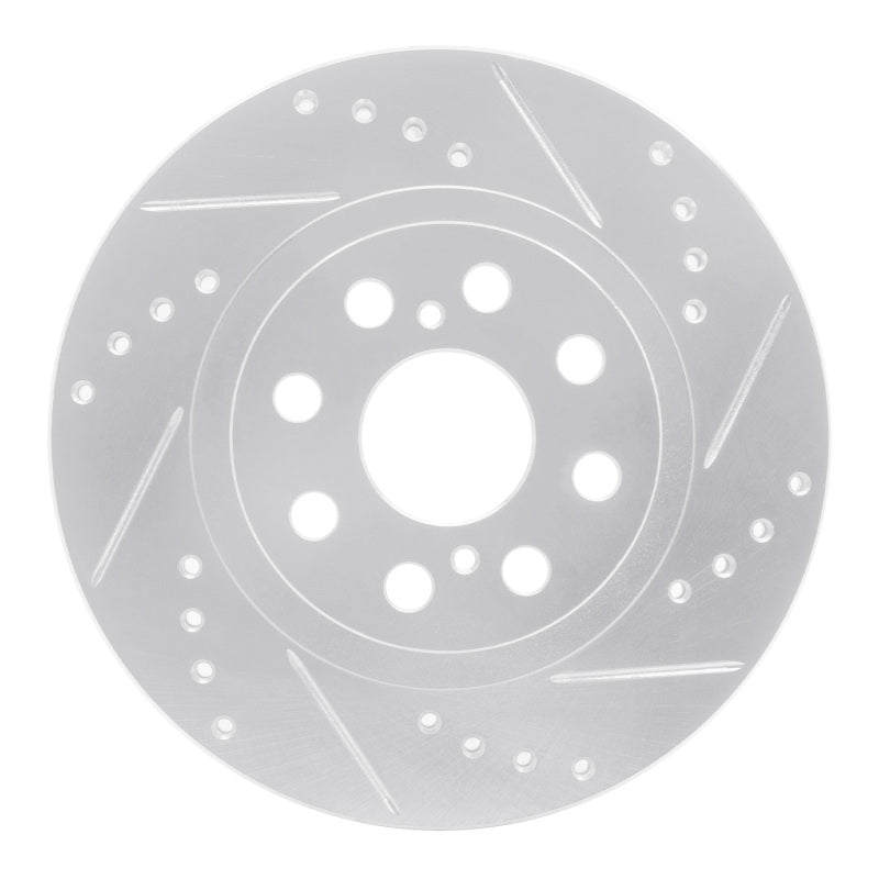 R1 00-05 Toyota MR2 Spyder Rear Right Drilled & Slotted Silver Brake Rotor