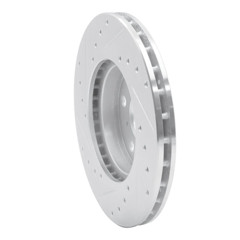 DFC 90-91 Toyota Celica Front Right Drilled & Slotted Silver Brake Rotor
