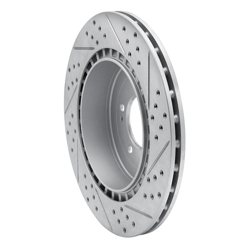 R1 08-15 Mitsubishi Lancer Rear Left Drilled & Slotted Geo-Carbon Rotor
