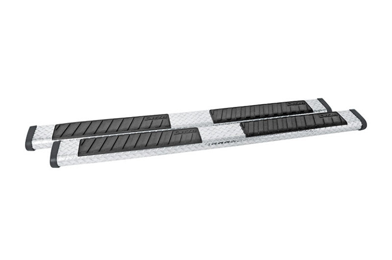 Dee Zee Universal Tubes - 6In Oval - Black Tread Aluminum (ExtCab)