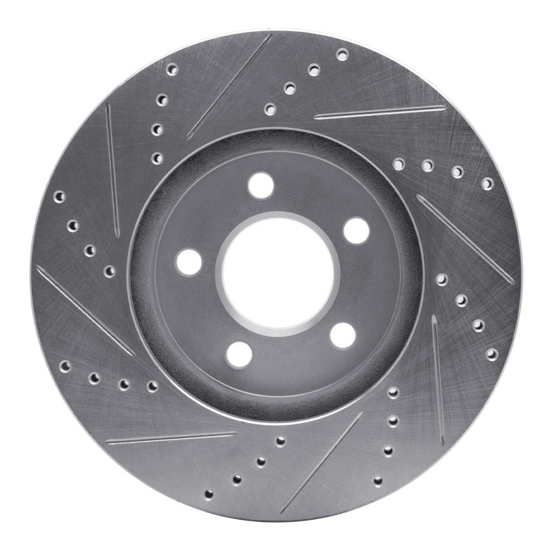R1 03-11 Ford Crown Victoria Front Right Drilled & Slotted Silver Brake Rotor