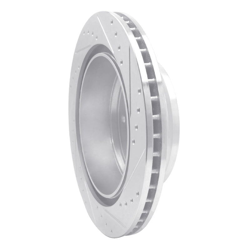 R1 12-21 Nissan NV1500 Rear Left Drilled & Slotted Silver Brake Rotor