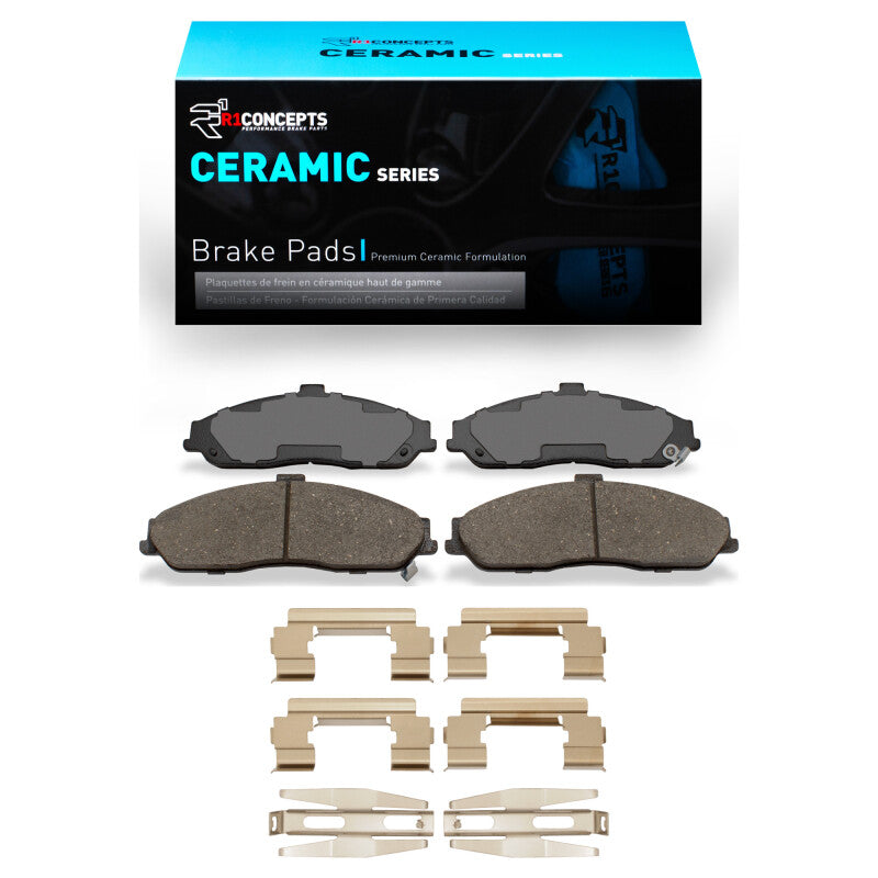 R1 97-13 Chevrolet Corvette Front Ceramic Brake Pads & Hardware Kit