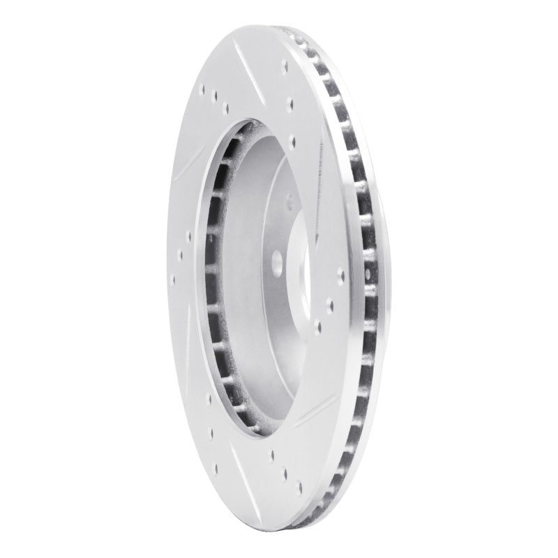 R1 91-02 Saturn SC Front Left Drilled & Slotted Silver Brake Rotor