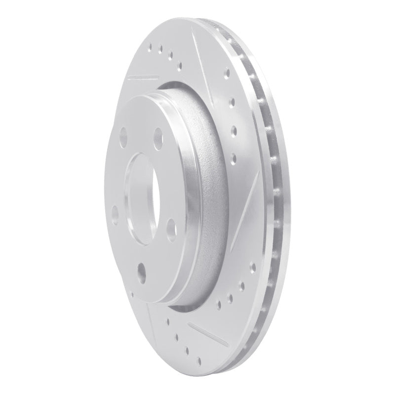 R1 85-91 Audi 200 Quattro Rear Right Drilled & Slotted Silver Brake Rotor
