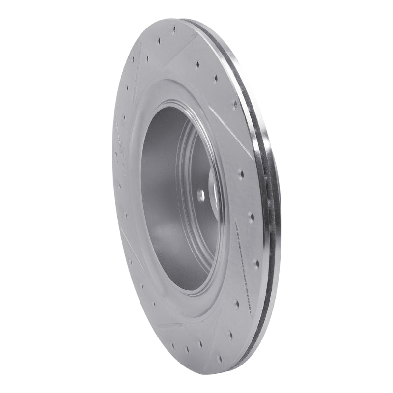 R1 07-15 Infiniti G37 Rear Right Drilled & Slotted Silver Brake Rotor