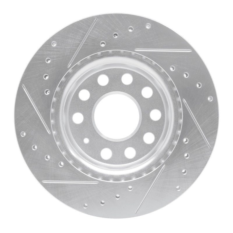 DFC 05-15 Volkswagen Bora (Mexico)/Jetta Sedan Front Right Drilled & Slotted Silver Brake Rotor