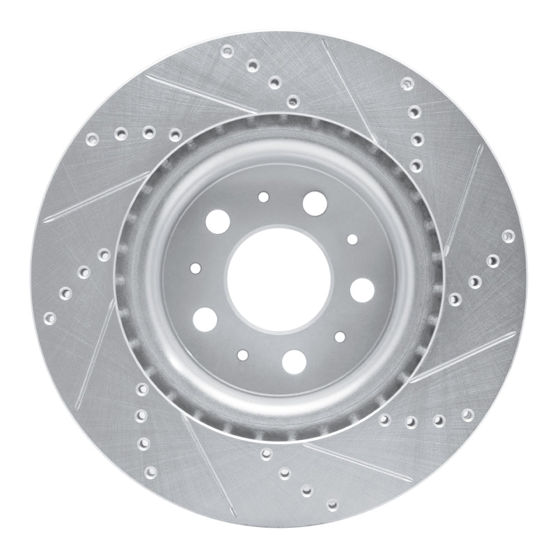 R1 17-25 Tesla Model 3 Front Left Drilled & Slotted Silver Brake Rotor