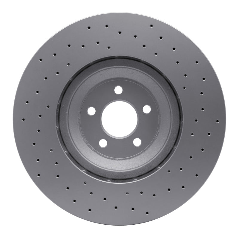R1 16-18 Ford Mustang Right Front Drilled GeoSPEC Coated Rotor
