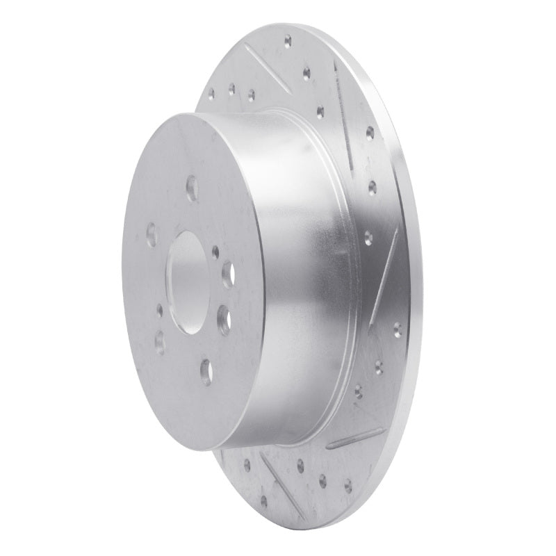 R1 08-13 Toyota Highlander Rear Right Drilled & Slotted Silver Brake Rotor