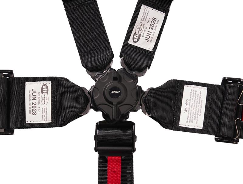 PRP 5 Point Cam-Lock Harness with 2in Shoulders and 3in Lap Belts SFI16.1- Black