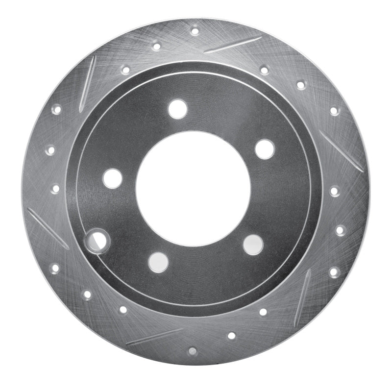 R1 07-17 Chrysler 200 Rear Left Drilled & Slotted Silver Brake Rotor