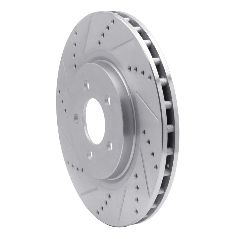 DFC 94-04 Ford Mustang Front Left Drilled & Slotted Silver Brake Rotor