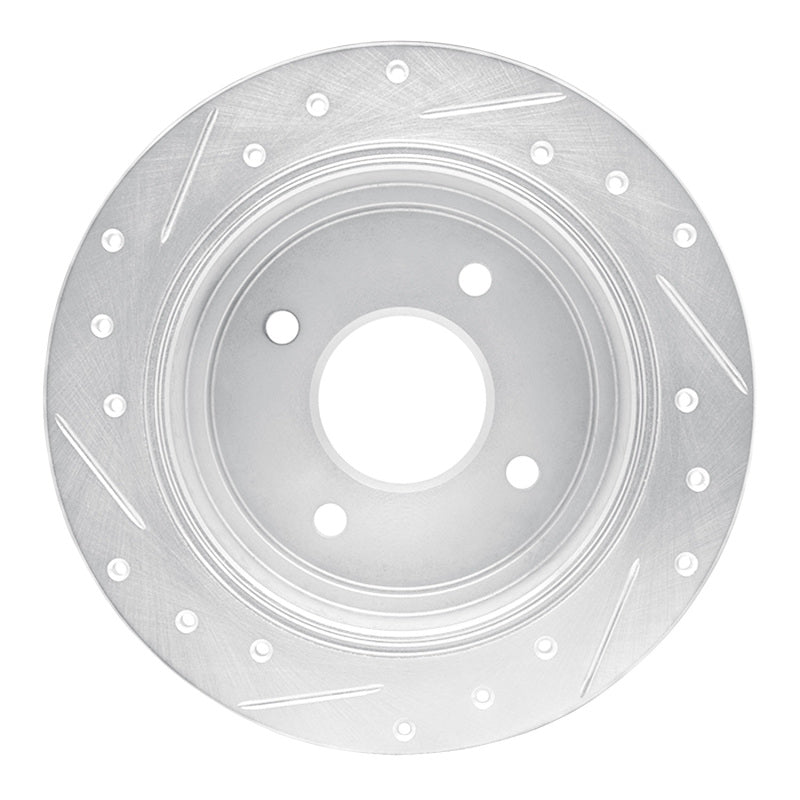 R1 90-92 Infiniti M30 Rear Right Drilled & Slotted Silver Brake Rotor