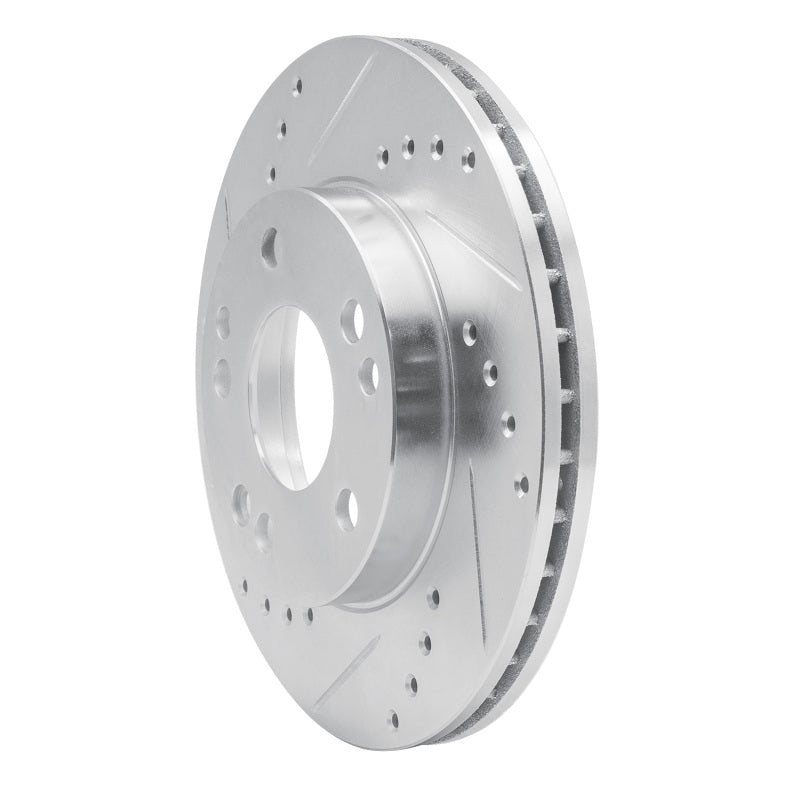R1 87-93 Mercedes-Benz 190D Front Left Drilled & Slotted Silver Brake Rotor