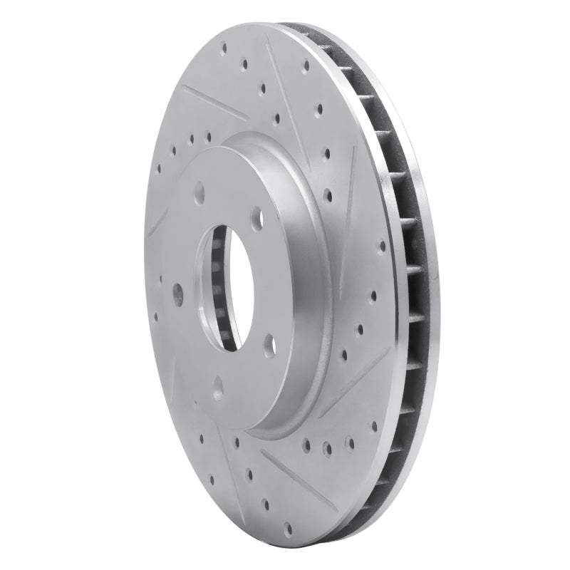 R1 97-03 Jaguar XK8 Front Right Drilled & Slotted Silver Brake Rotor