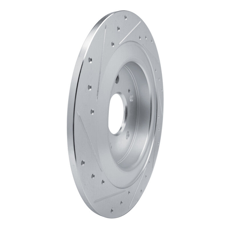 R1 2021-2025 Acura TLX Rear Right Drilled & Slotted Silver Brake Rotor