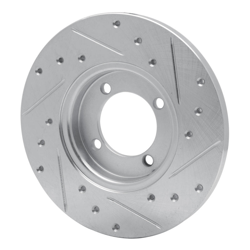 R1 74-87 Dodge COLT Front Left Drilled & Slotted Silver Brake Rotor