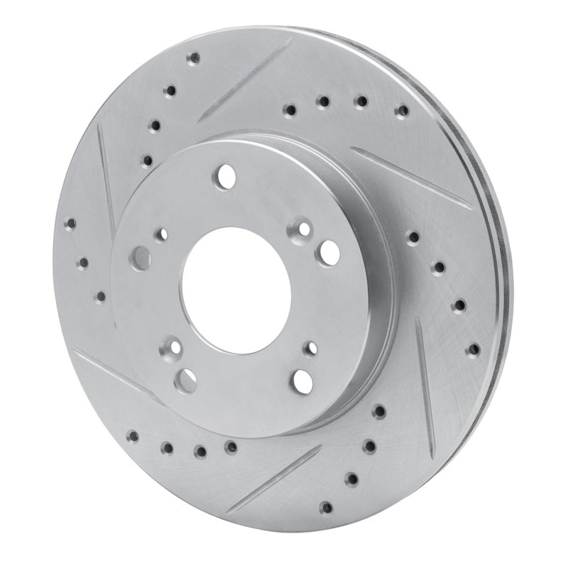 DFC 02-15 Acura RSX Front Left Drilled & Slotted Silver Brake Rotor