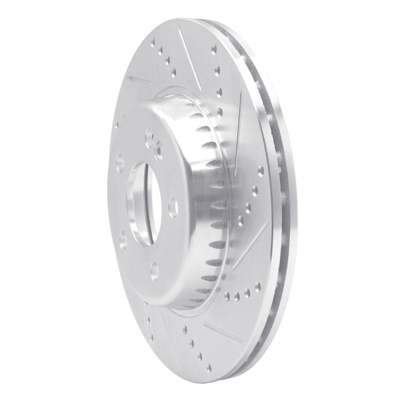 R1 15-23 Mercedes-Benz C300 Coupe & Convertible Rear Right Drilled & Slotted Silver Brake Rotor