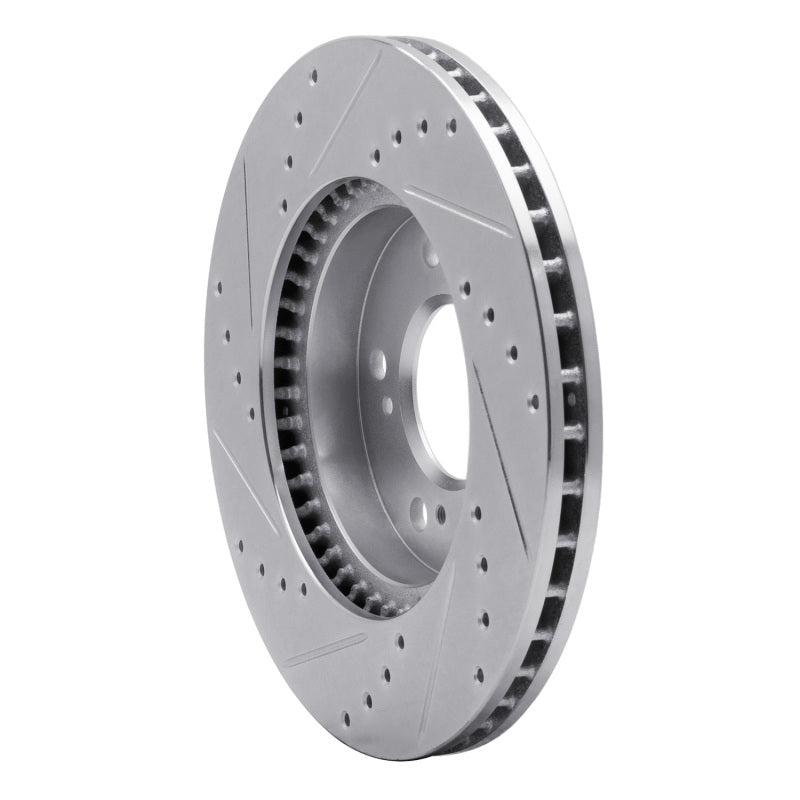 R1 91-01 Acura Integra Front Right Drilled & Slotted Silver Brake Rotor