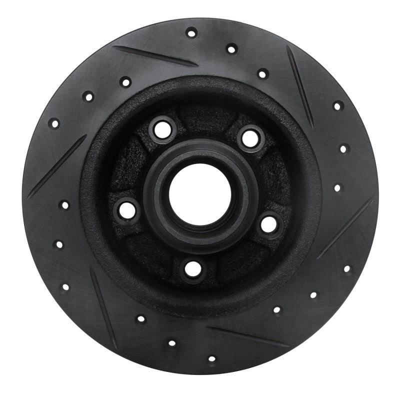 R1 88-92 Ford Probe Rear Left Drilled & Slotted Black Brake Rotor