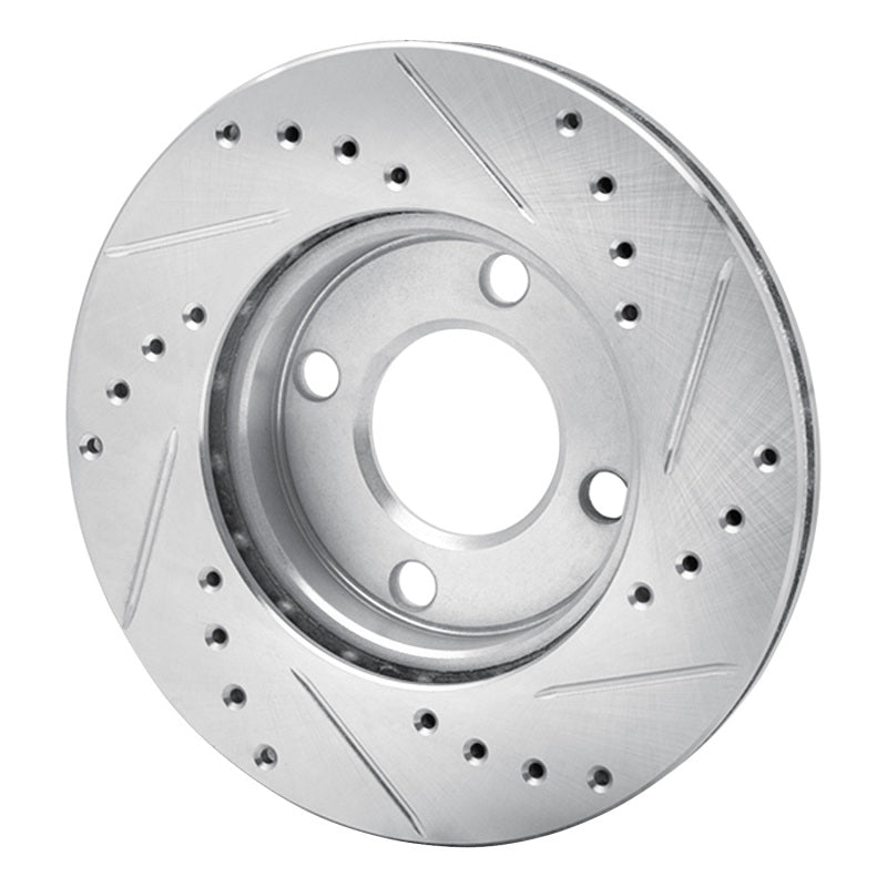 DFC 84-87 Audi Coupe Front Left Drilled & Slotted Silver Brake Rotor