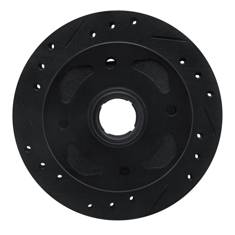 R1 79-83 Mazda RX-7 Front Left Drilled & Slotted Black Brake Rotor
