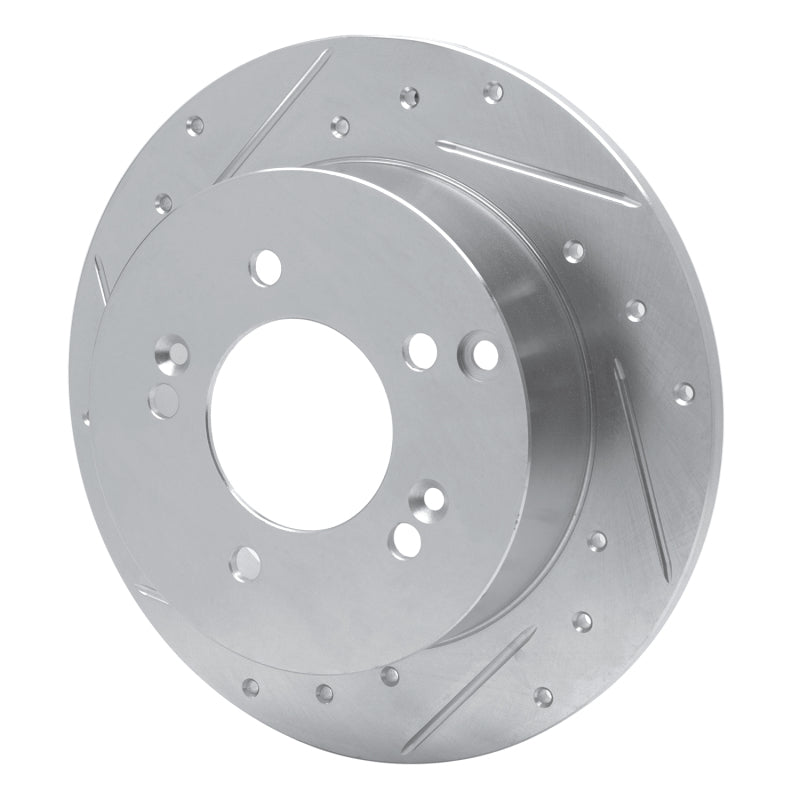 R1 07-12 Kia Rondo (Canada) Rear Left Drilled & Slotted Silver Brake Rotor