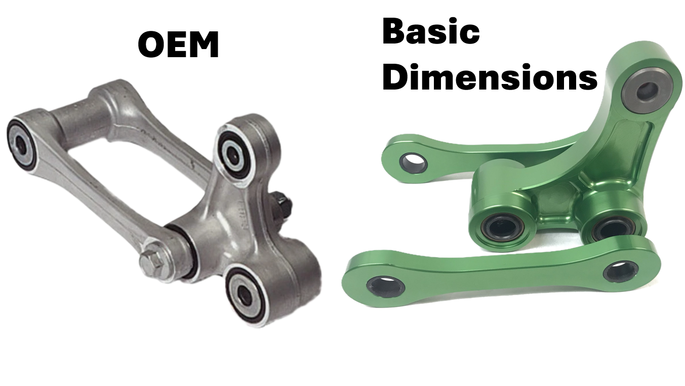 Basic Dimensions - KX Rear Suspension Linkage