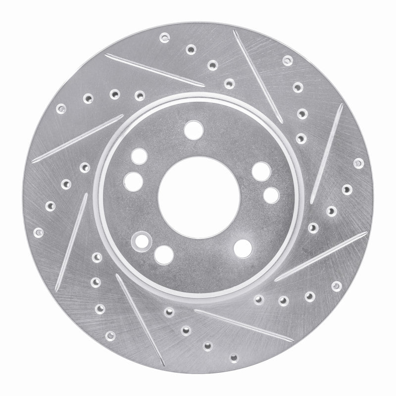 R1 90-98 Mercedes-Benz 300SL Front Right Drilled & Slotted Silver Brake Rotor