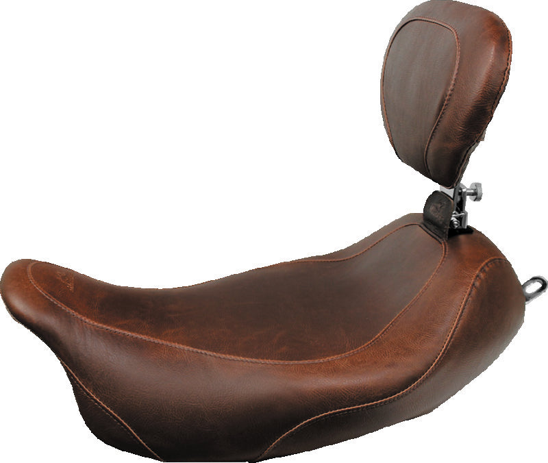 Mustang 08-21 HD Electra Glide,Rd Glide,Rd King,St Glide Squareback 1PC Seat - Black w/Red Stitching
