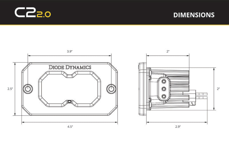 Diode Dynamics C2R White Flood Flush Mount LED Pod (Single)