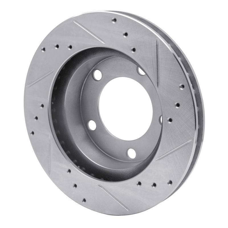R1 76-93 Ford F-150 4WD Front Left Drilled & Slotted Silver Brake Rotor