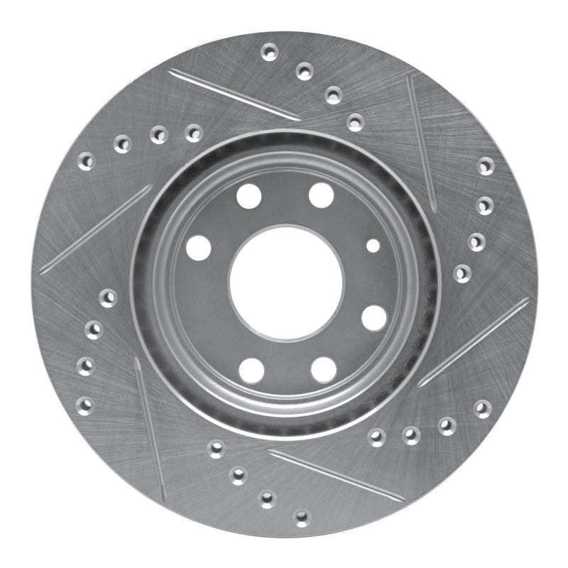 R1 00-02 Daewoo Nubira Front Left Drilled & Slotted Silver Brake Rotor
