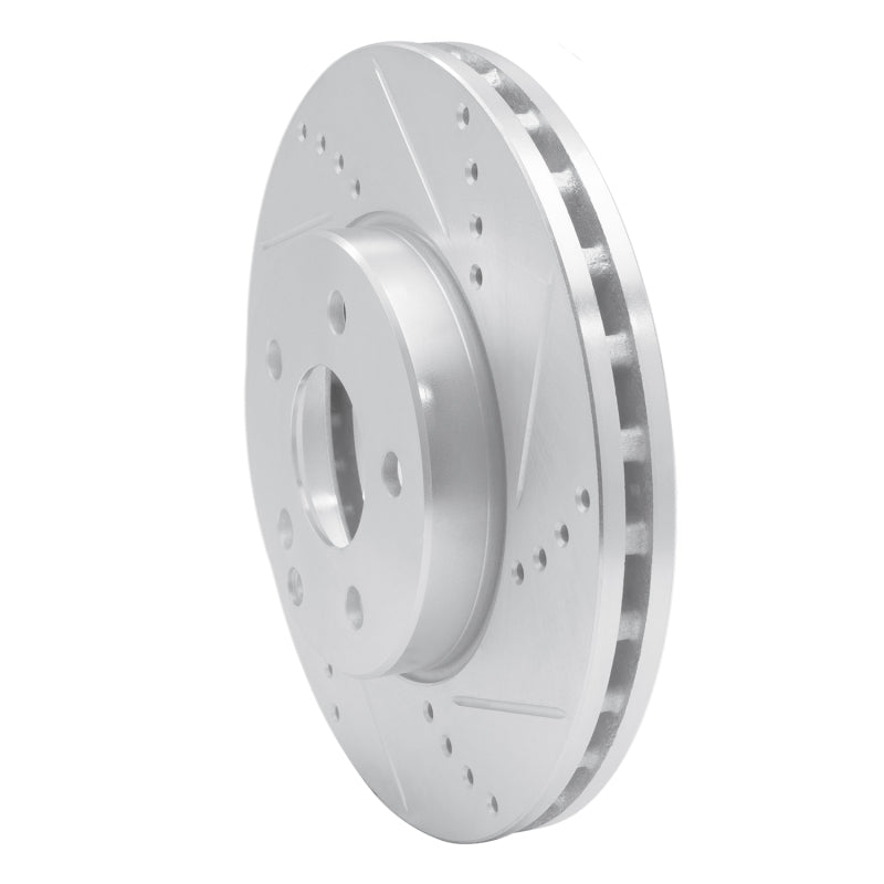 R1 03-09 Mercedes-Benz E350 Front Right Drilled & Slotted Silver Brake Rotor