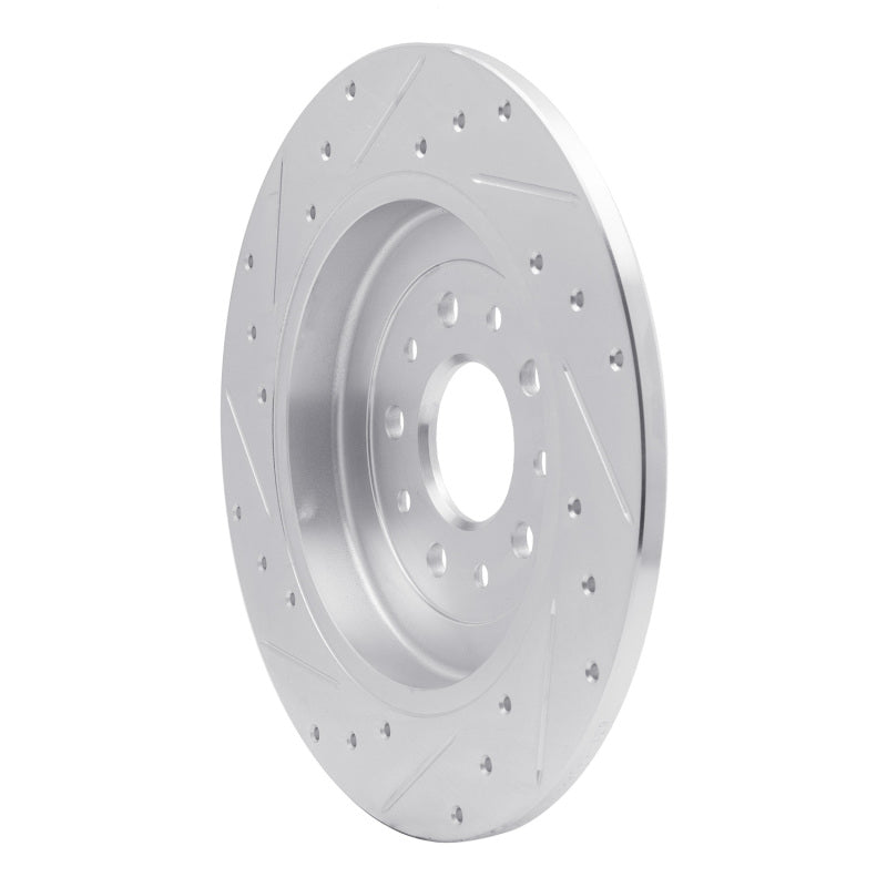 R1 05-19 Ford Five Hundred Rear Right Drilled & Slotted Silver Brake Rotor