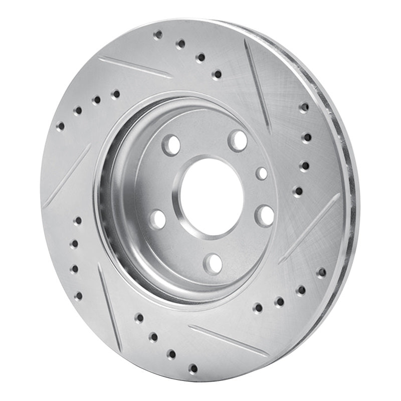 R1 11-23 Chevrolet Bolt EV Front Left Drilled & Slotted Silver Brake Rotor