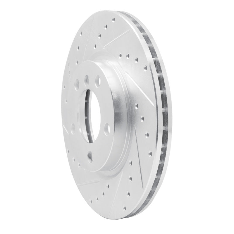 R1 11-16 Mini Cooper Countryman Front Left Drilled & Slotted Silver Brake Rotor