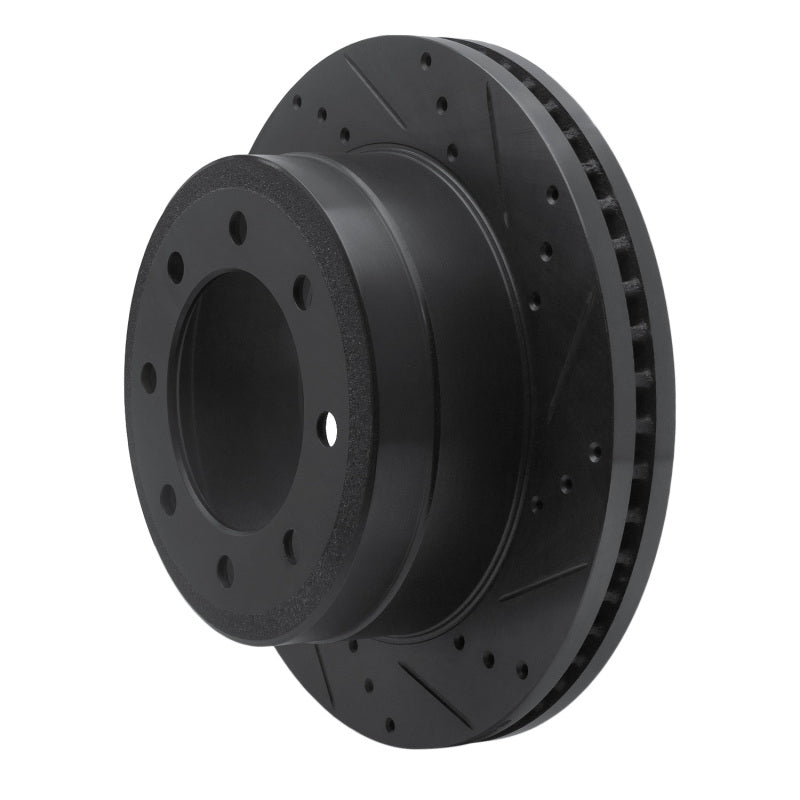 R1 11-22 Ford F-350 Super Duty 4WD Rear Right Drilled & Slotted Black Brake Rotor
